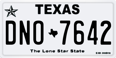TX license plate DNO7642