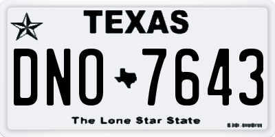 TX license plate DNO7643