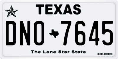 TX license plate DNO7645