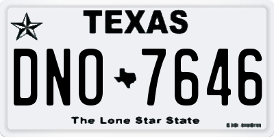 TX license plate DNO7646