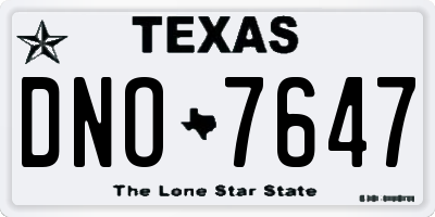 TX license plate DNO7647