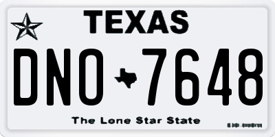 TX license plate DNO7648