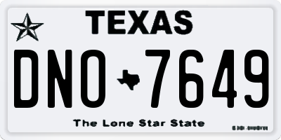 TX license plate DNO7649