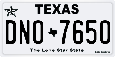 TX license plate DNO7650
