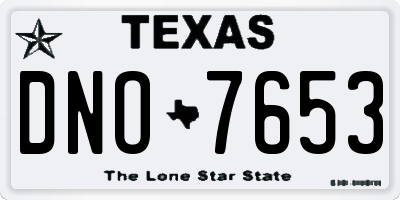 TX license plate DNO7653