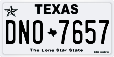 TX license plate DNO7657