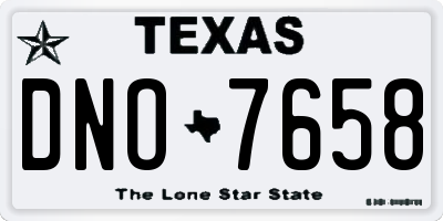TX license plate DNO7658