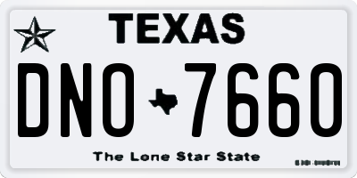 TX license plate DNO7660