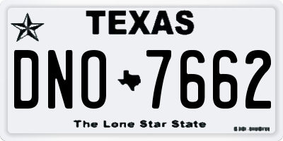 TX license plate DNO7662
