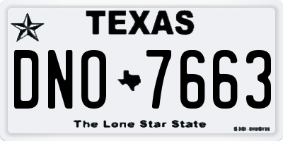 TX license plate DNO7663