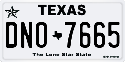 TX license plate DNO7665