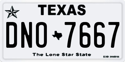 TX license plate DNO7667