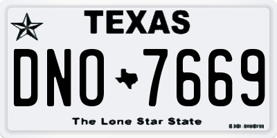 TX license plate DNO7669