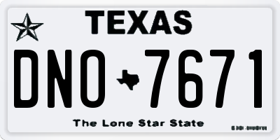 TX license plate DNO7671