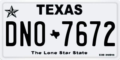 TX license plate DNO7672
