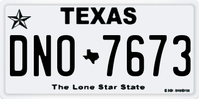 TX license plate DNO7673