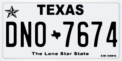 TX license plate DNO7674