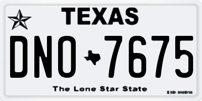 TX license plate DNO7675