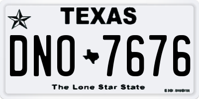 TX license plate DNO7676