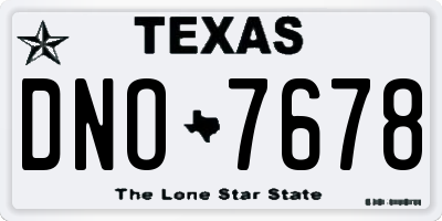 TX license plate DNO7678