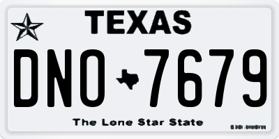 TX license plate DNO7679
