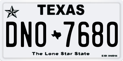 TX license plate DNO7680