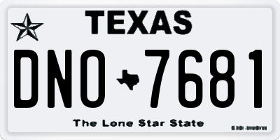 TX license plate DNO7681