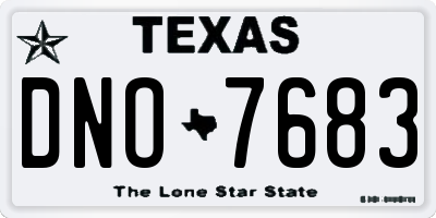 TX license plate DNO7683