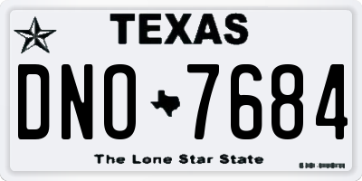 TX license plate DNO7684