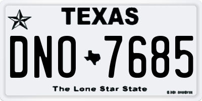 TX license plate DNO7685