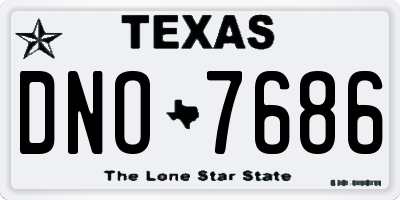 TX license plate DNO7686