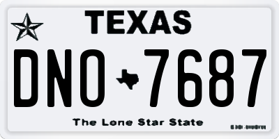 TX license plate DNO7687