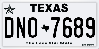 TX license plate DNO7689