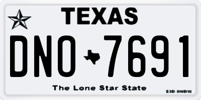 TX license plate DNO7691