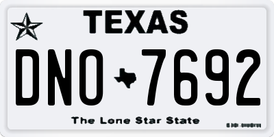 TX license plate DNO7692
