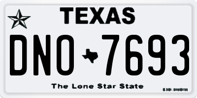 TX license plate DNO7693