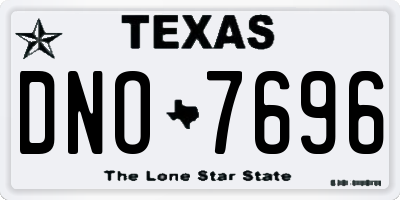 TX license plate DNO7696
