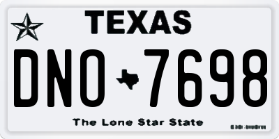 TX license plate DNO7698