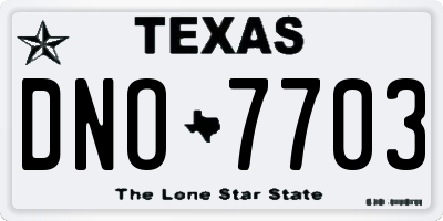 TX license plate DNO7703