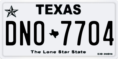 TX license plate DNO7704