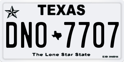 TX license plate DNO7707