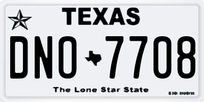 TX license plate DNO7708