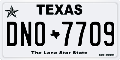 TX license plate DNO7709