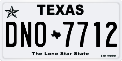 TX license plate DNO7712