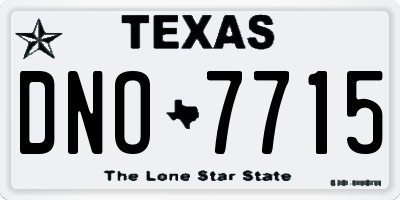 TX license plate DNO7715