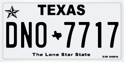 TX license plate DNO7717