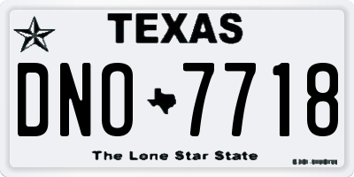 TX license plate DNO7718