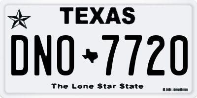 TX license plate DNO7720