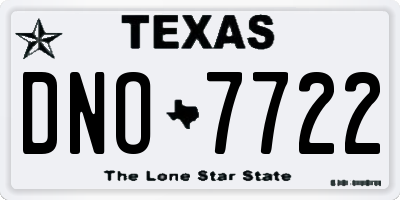 TX license plate DNO7722