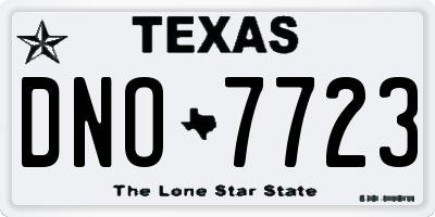 TX license plate DNO7723